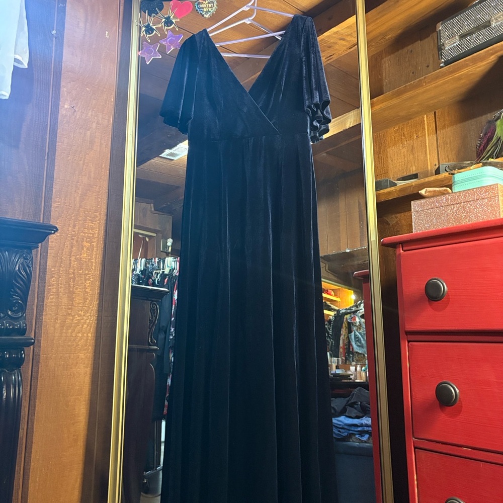 Elegant Blue Velvet Dress (New with Tags)